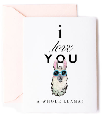 Love you a Llama Card - Love & Anniversary Greeting Card